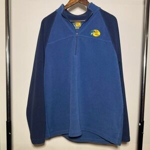 Bass Pro Blue Quarter Zip Sweayshirt With Embrpodered Logo Size XL Outdoors Hike